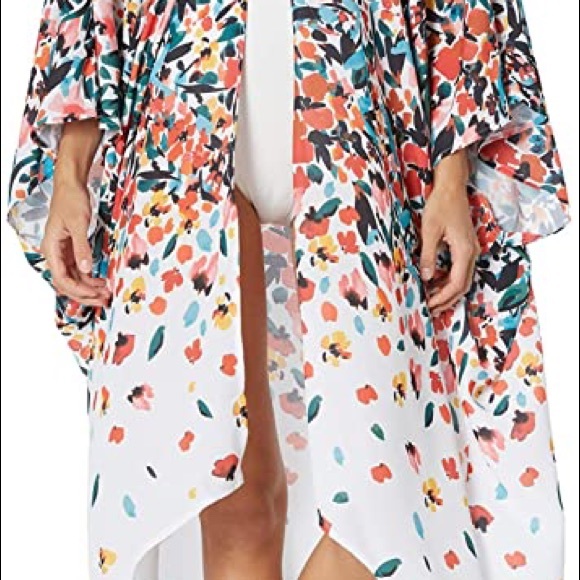 Anne Cole Sunset Floral Maxi Robe swim cover - Picture 3 of 6